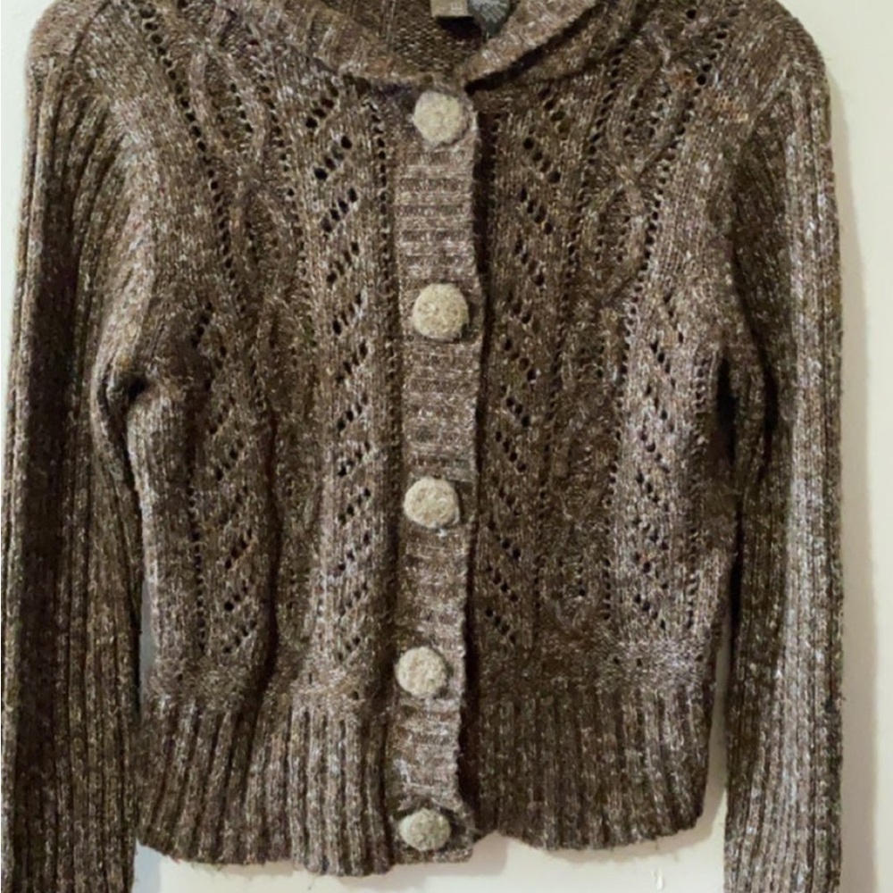 BKE brown cardigan sweater